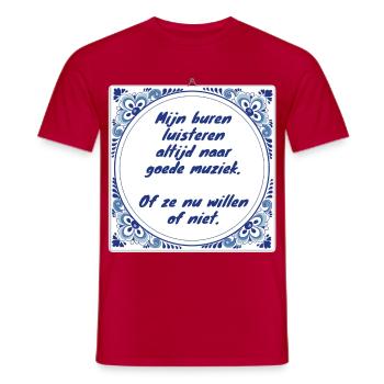 Les voisins écoutent toujours de la bonne musique # - T-shirt homme - rouge - Devant - AI Model Male 178 dark (178cm)