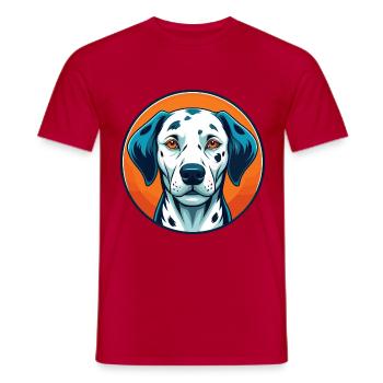 Dalmatiner Hund Niedliches Kawaii Cartoon Tier Haustier Logo - Männer T-Shirt - Rot - Vorne - AI Model Male 178 dark (178cm)
