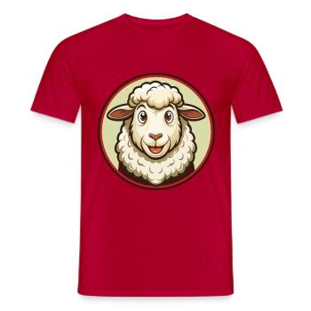 Schaf Bunte Kawaii Cartoon Figur Clipart - Männer T-Shirt - Rot - Vorne - AI Model Male 178 dark (178cm)