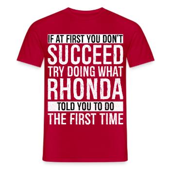 Si au début vous ne réussissez pas, essayez de faire ce que rhonda - T-shirt homme - rouge - Devant - AI Model Male 178 dark (178cm)