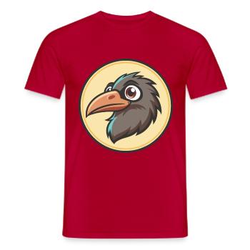 Raven Kawaii Cartoon Character Animal Pet Face - Men's T-Shirt - red - Front - AI Model Male 178 dark (178cm)