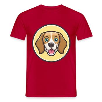 Beagle Race de chien Dessin animé Kawaii Clipart Animal de compagnie - T-shirt homme - rouge - Devant - AI Model Male 178 dark (178cm)