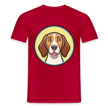 Colombien Fino Hound Chien Race Dessin Animé Kawaii Pet - T-shirt homme - rouge - Devant - AI Model Male 178 dark (178cm)