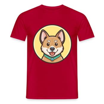 Middle Asian Ovtcharka Dog Breed Cartoon Kawaii - Men's T-Shirt - red - Front - AI Model Male 178 dark (178cm)