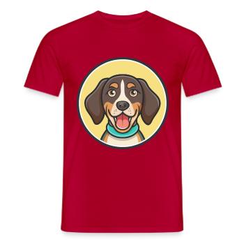 Transylvanian Hound Dog Breed Funny Cartoon Kawaii - Men's T-Shirt - red - Front - AI Model Male 178 dark (178cm)
