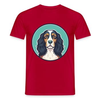 Picardy Spaniel Dog Breed Cartoon Kawaii Clipart - Men's T-Shirt - red - Front - AI Model Male 178 dark (178cm)