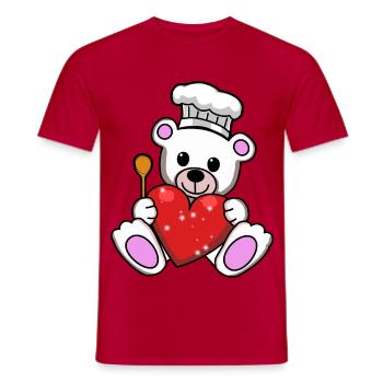 Teddy Koch Köche Köchin Herz Herzen Teddybär - Männer T-Shirt - Rot - Vorne - AI Model Male 178 dark (178cm)