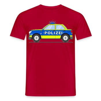 Polizeiauto in Blau und Gelb - Männer T-Shirt - Rot - Vorne - AI Model Male 178 dark (178cm)