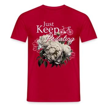 Continuez à pédaler – Flowers & Bike - T-shirt homme - rouge - Devant - AI Model Male 178 dark (178cm)