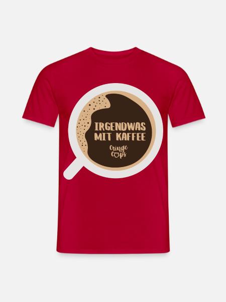 Irgendwas mit Kaffee - Männer T-Shirt - Rot