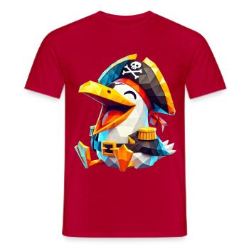 Piratenmöwe - Männer T-Shirt - Rot - Vorne - AI Model Male 178 dark (178cm)