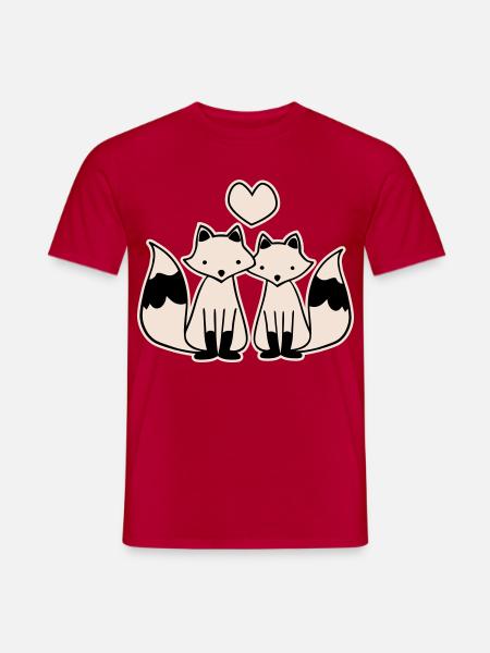 Foxes in love - Men's T-Shirt - red