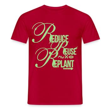 Eco Message – Reduce Reuse Replant - Männer T-Shirt - Rot - Vorne - AI Model Male 178 dark (178cm)