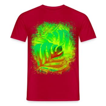 Summer feeling leaves in the colors of summer - Men's T-Shirt - red - Front - AI Model Male 178 dark (178cm)