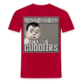 Je ne pleure que pour les câlins amateurs - T-shirt homme - rouge - Devant - AI Model Male 178 dark (178cm)