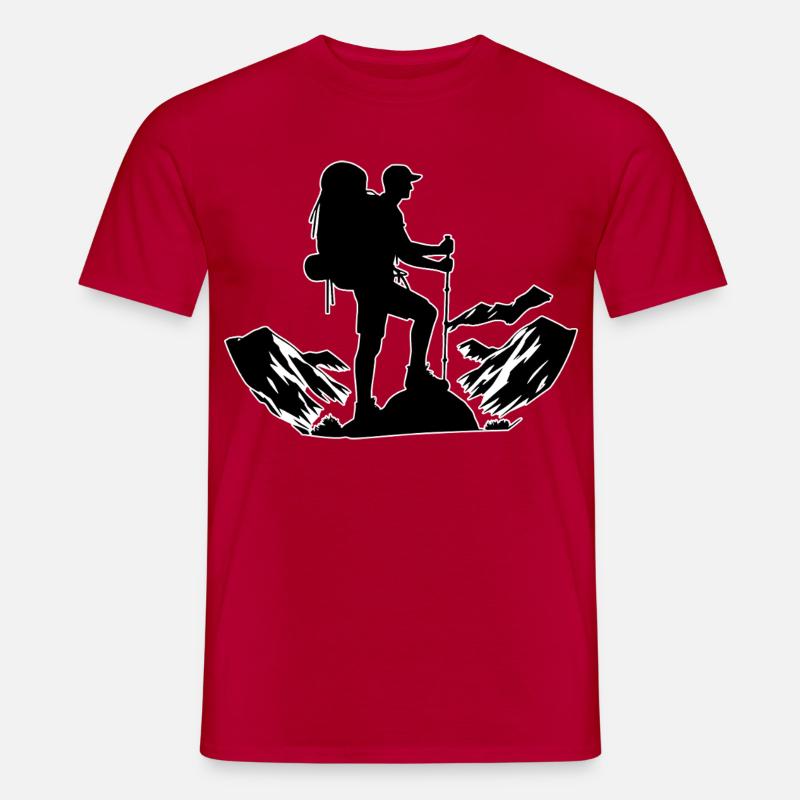 Wanderer Umriss - Männer T-Shirt - Rot