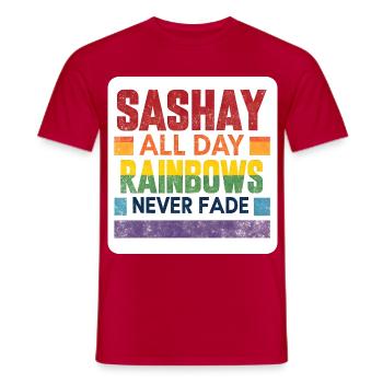 LGBTQIA+ Aufkleber Gay Pride Sashay den ganzen Tag - Männer T-Shirt - Rot - Vorne - AI Model Male 178 dark (178cm)