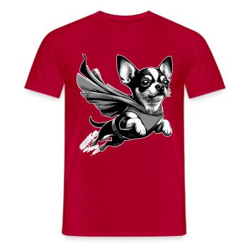 Super Dog Chihuahua Chi Chis Gift - Men's T-Shirt - red - Front - AI Model Male 178 dark (178cm)