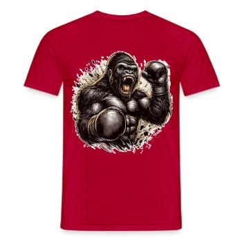 Gorilla Boxer Fighter Boxing Roars Gift - Men's T-Shirt - red - Front - AI Model Male 178 dark (178cm)