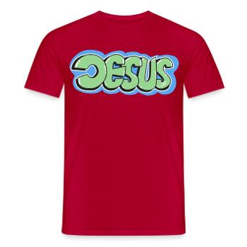 Jesus - Männer T-Shirt - Rot - Vorne - AI Model Male 178 dark (178cm)