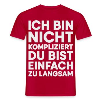 Je ne suis pas compliqué - T-shirt homme - rouge - Devant - AI Model Male 178 dark (178cm)