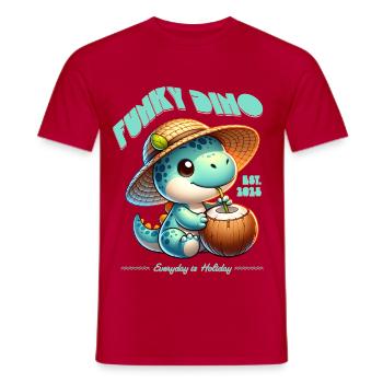 Funky Dino Coconut - T-shirt homme - rouge - Devant - AI Model Male 178 dark (178cm)