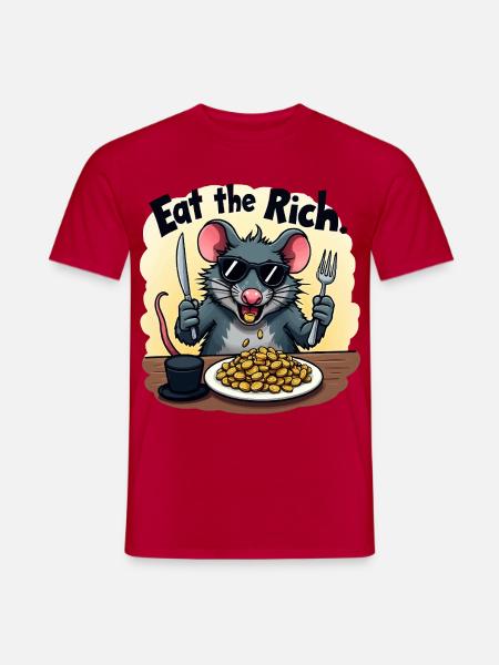 Rebellratte – Eat the Rich with a bite - Men's T-Shirt - red