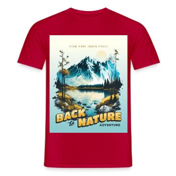Pêche : Back to Nature - T-shirt homme - rouge - Devant - AI Model Male 178 dark (178cm)