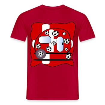 Football Camping Denmark - Men's T-Shirt - red - Front - AI Model Male 178 dark (178cm)
