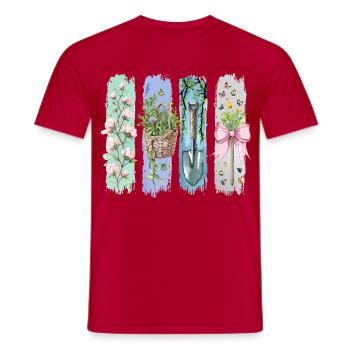 Gartenliebe Naturfreund Floral Motif - T-shirt homme - rouge - Devant - AI Model Male 178 dark (178cm)