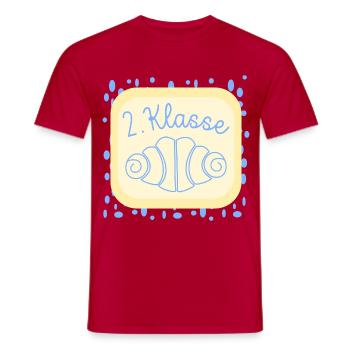 Franzbrötchen Schulkind 2. Klasse - Männer T-Shirt - Rot - Vorne - AI Model Male 178 dark (178cm)