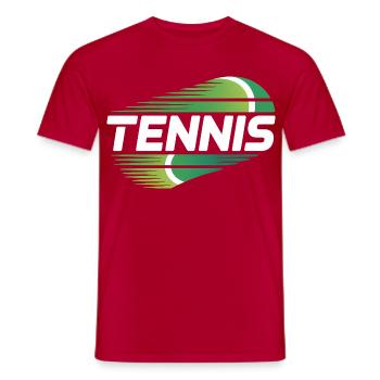Tennis Logo - Cooles Sport-Logo - Männer T-Shirt - Rot - Vorne - AI Model Male 178 dark (178cm)