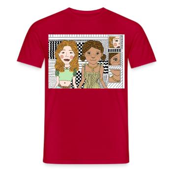 Artistic Design Girl Power - Men's T-Shirt - red - Front - AI Model Male 178 dark (178cm)