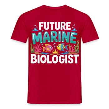 Future Marine Biologist with Fish - Men's T-Shirt - red - Front - AI Model Male 178 dark (178cm)