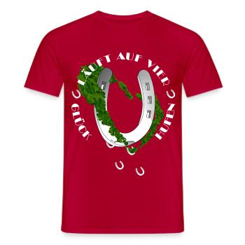 Naturinspiriertes Hufeisen mit Klee - Männer T-Shirt - Rot - Vorne - AI Model Male 178 dark (178cm)