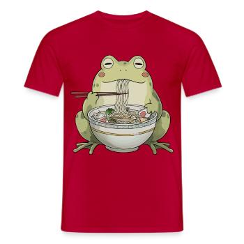 Frosch, Ramen, Japanische Nudeln, Lustiges Kawaii - Männer T-Shirt - Rot - Vorne - AI Model Male 178 dark (178cm)