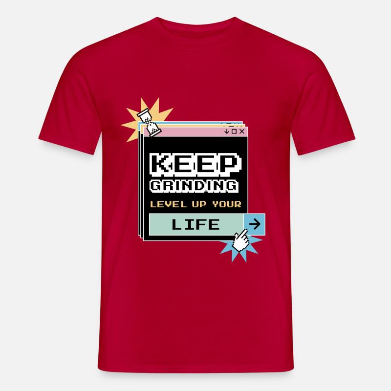 Keep Grinding Daily Motivation Perseverance - Men’s T-shirt - red
