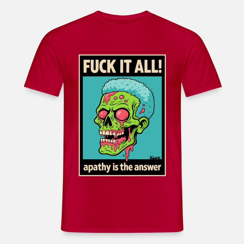 Zombie Totenschädel mit mutigem Statement - Männer T-Shirt - Rot
