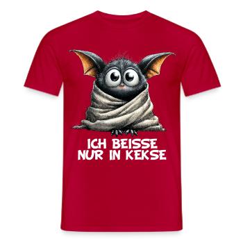 I just bite into cookies weird bat - Men's T-Shirt - red - Front - AI Model Male 178 dark (178cm)