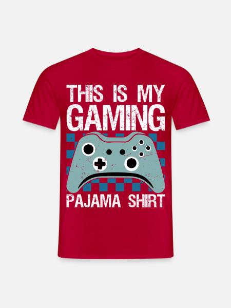 This Is My gaming Pajama Shirt Funny Video Game  - Männer T-Shirt - Rot