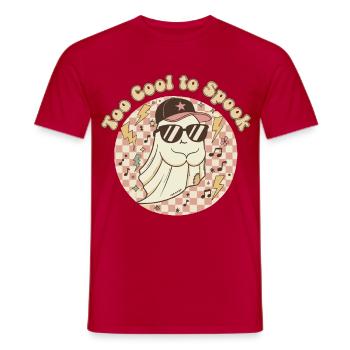 Cooler Geist mit too cool to spook - Männer T-Shirt - Rot - Vorne - AI Model Male 178 dark (178cm)