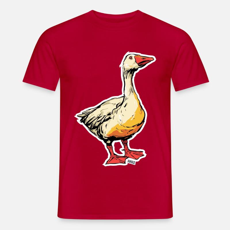 Comic Gans mit Schnabel - Männer T-Shirt - Rot