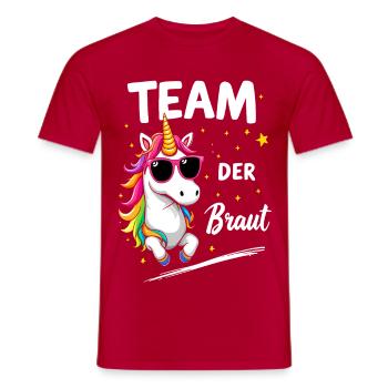 Slogan licorne drôle pour l’équipe de la mariée chemise - T-shirt homme - rouge - Devant - AI Model Male 178 dark (178cm)
