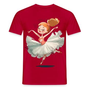 Ballerina Tanz in Pastellrosa - Männer T-Shirt - Rot - Vorne - AI Model Male 178 dark (178cm)