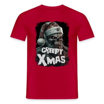 Zombie mit Weihnachtsmütze - Männer T-Shirt - Rot - Vorne - AI Model Male 178 dark (178cm)