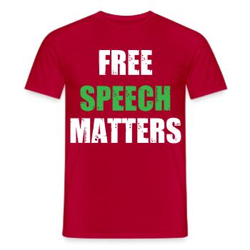 Freedom of speech matters - Men's T-Shirt - red - Front - AI Model Male 178 dark (178cm)