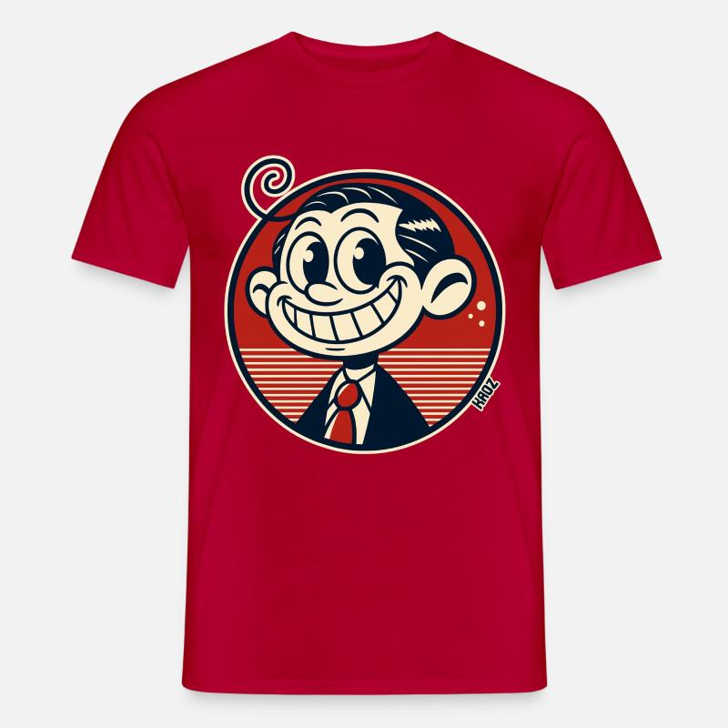 Lustiger kleineer Retro Comic Mann - Männer T-Shirt - Rot
