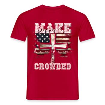 Make Heaven Bonded Cross Flag Design - T-shirt homme - rouge - Devant - AI Model Male 178 dark (178cm)