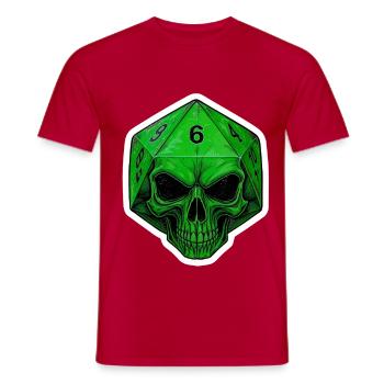 Mystischer W20 Würfel mit Totenkopf – Fantasy - Männer T-Shirt - Rot - Vorne - AI Model Male 178 dark (178cm)