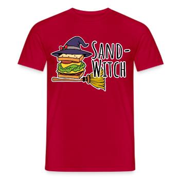 La sorcière est une sorcière des sables, du pain des sorcières d’Halloween ! - T-shirt homme - rouge - Devant - AI Model Male 178 dark (178cm)